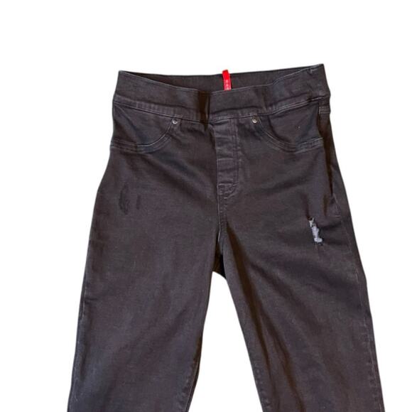 SPANX Black Distressed Skinny Jeans - Picture 7 of 12
